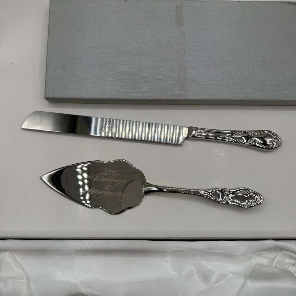 Disney Fairytale Weddings & Honeymoons Cake Knife Server Set Taunton Non-Tarnish
